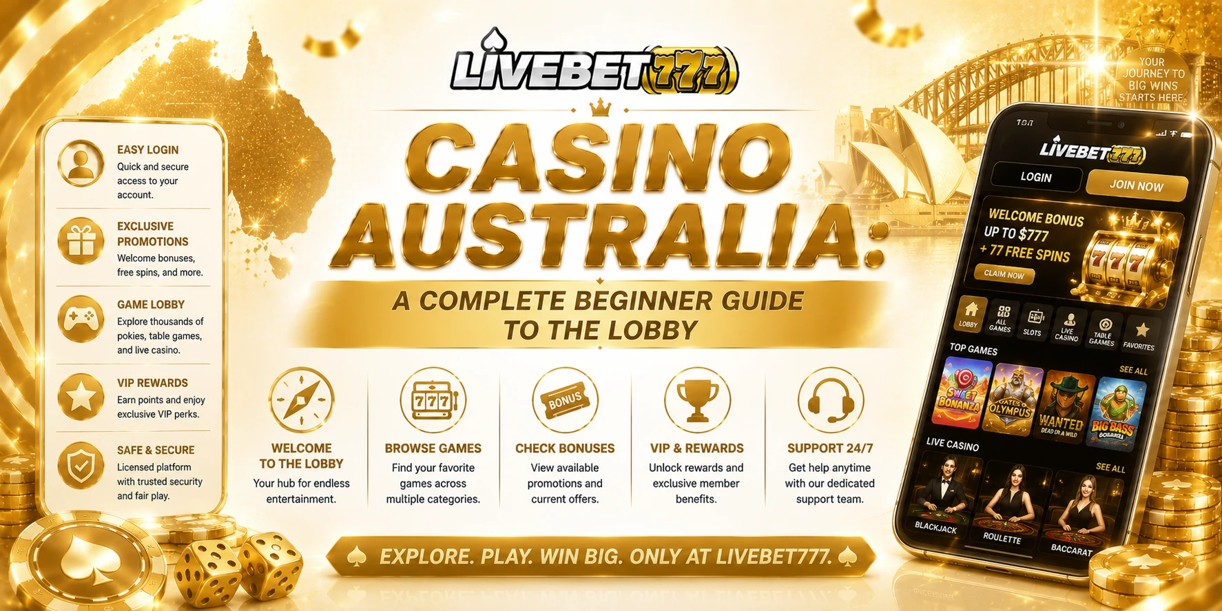 LIVEBET777 beginner casino guide Australia