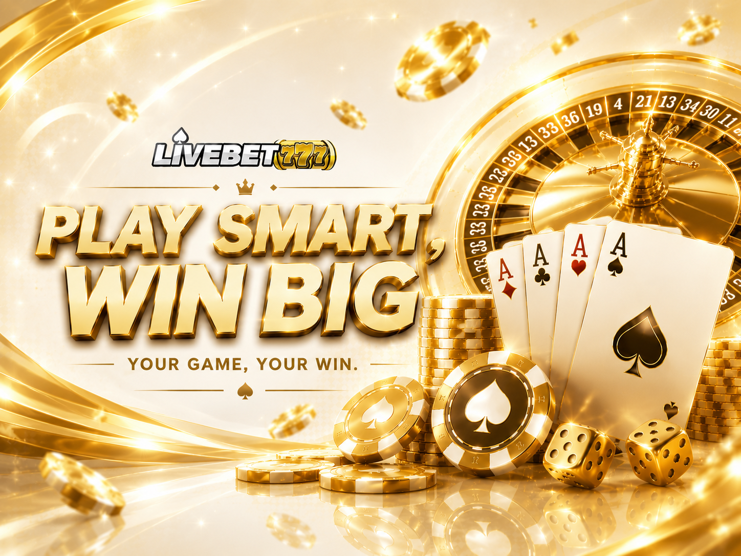 LIVEBET777 play smart win big casino artwork