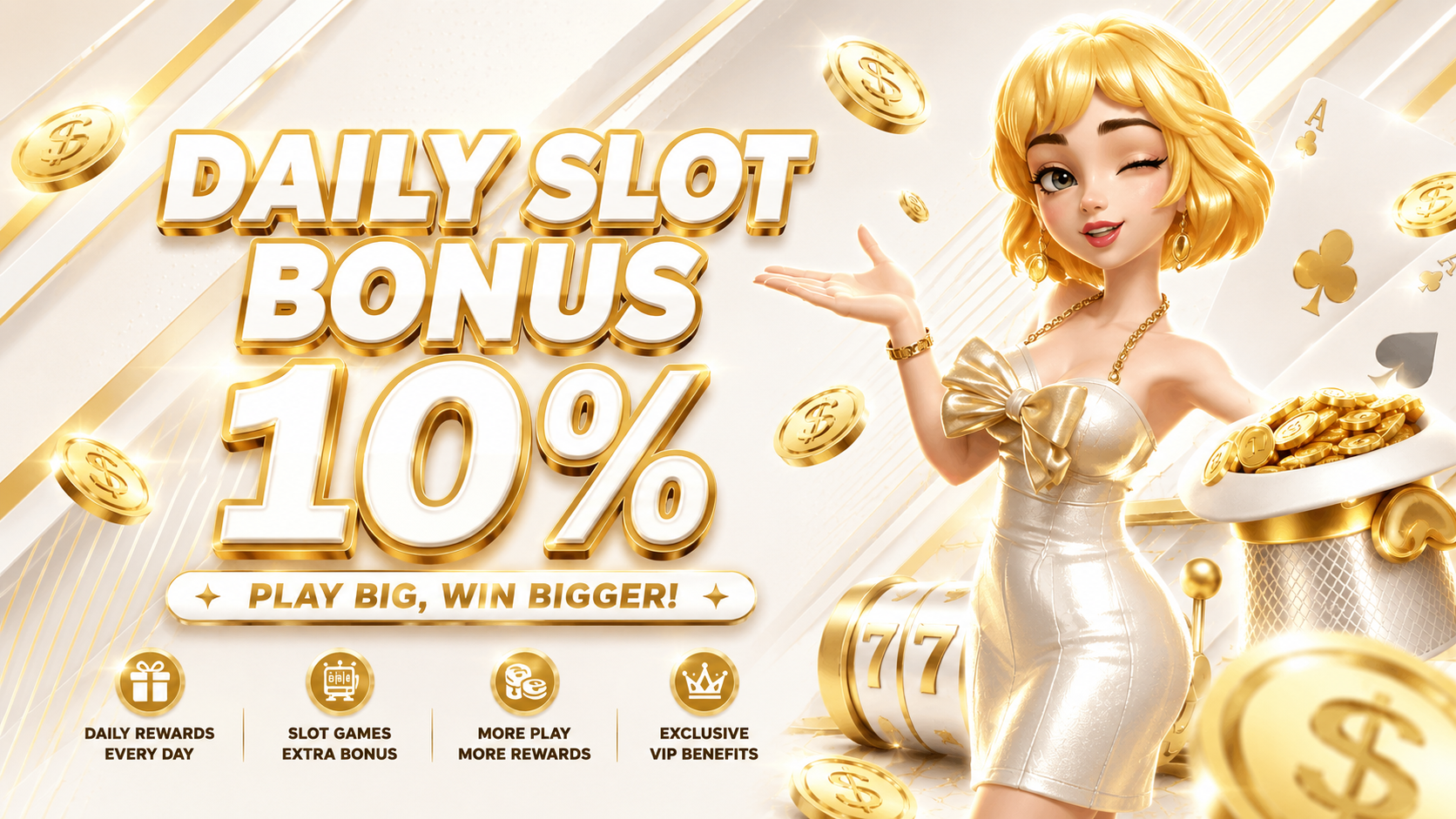LIVEBET777 daily slot bonus 10 percent